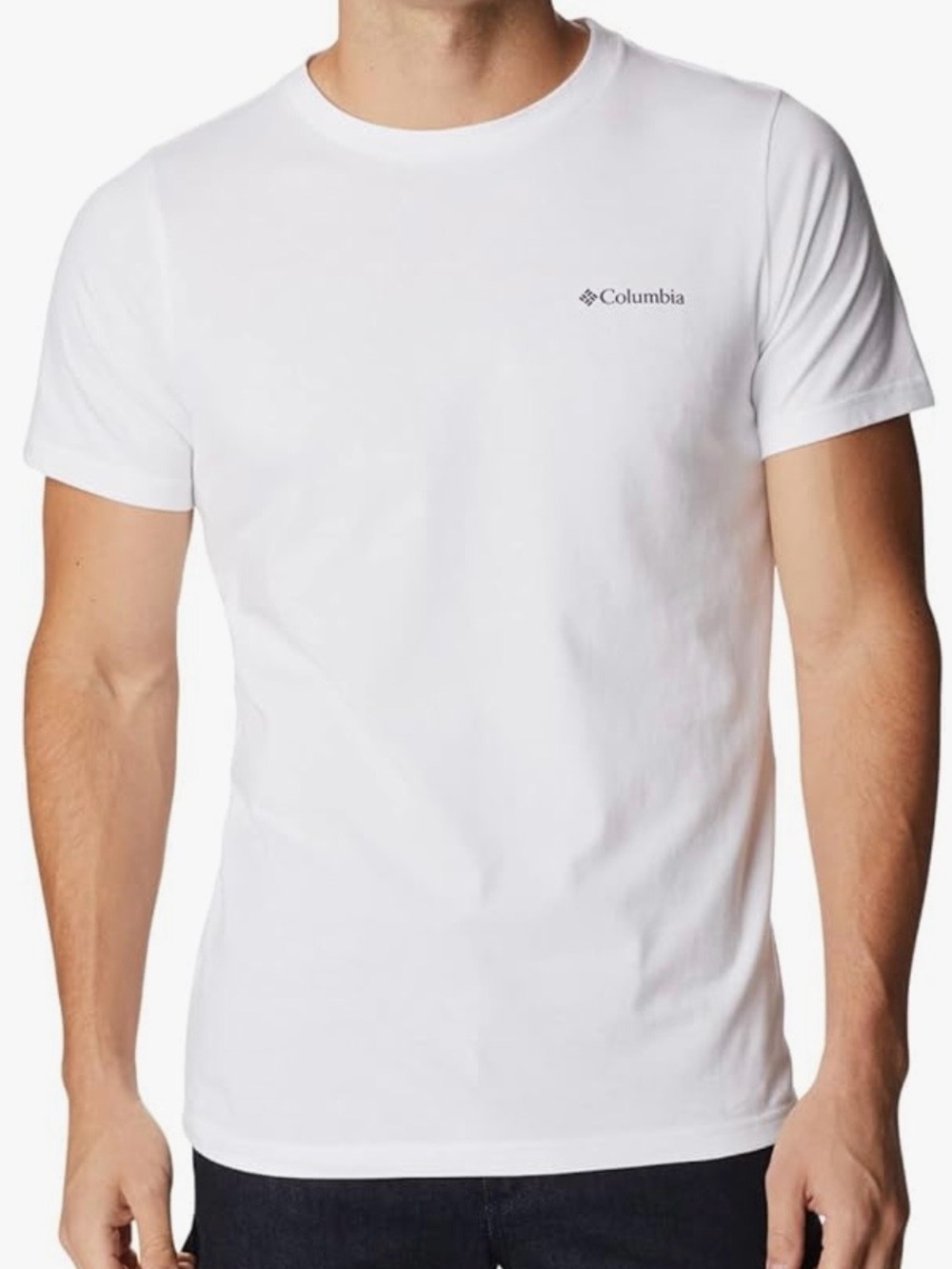 Columbia White Short Sleeve Crewneck Logo Tee